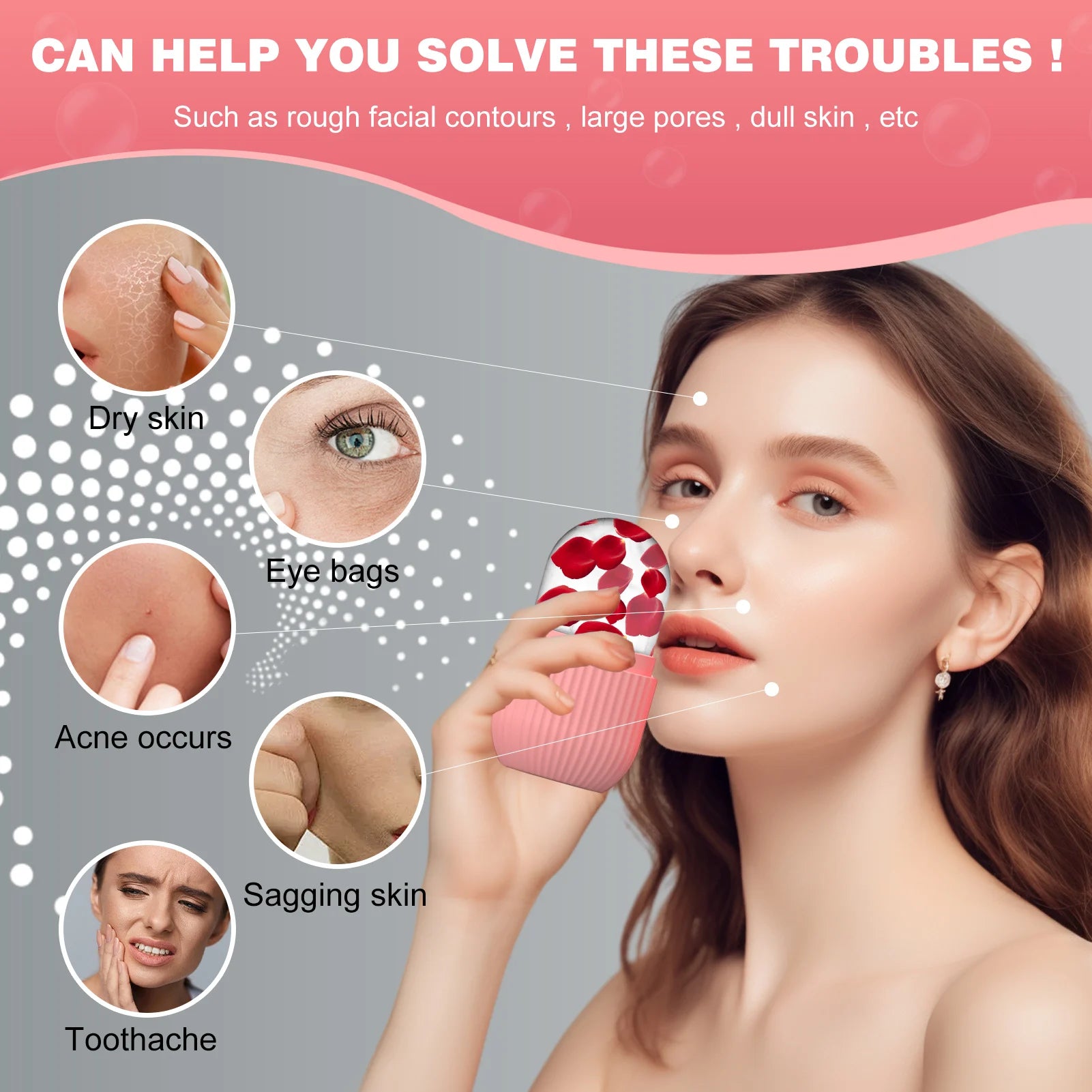 Reusable Silicone Face Ice Roller